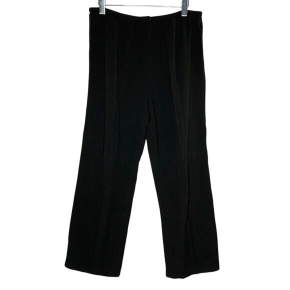 Eileen Fisher L Black Womens High Rise Straight Ankle Pants Tapered Textured - Picture 2 of 8